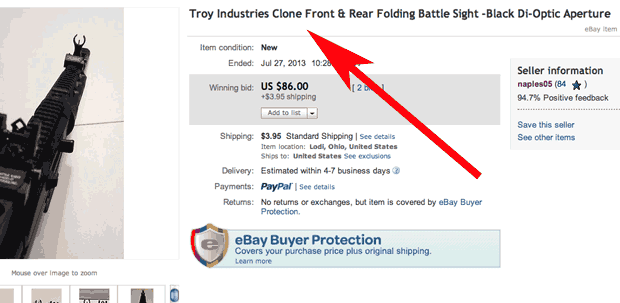 Troy clone ebay