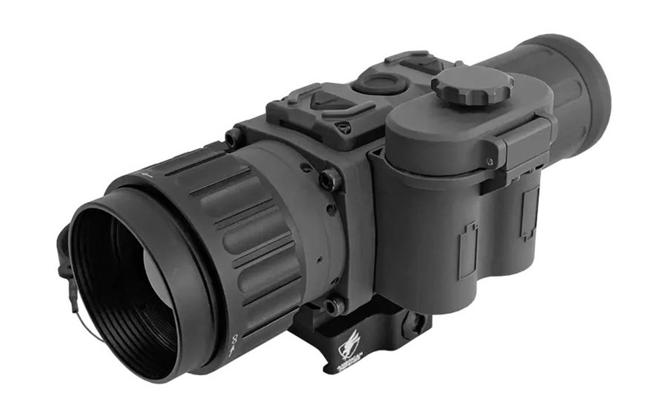 At the 2025 SHOT Show, the Armasight Operator 640 Thermal Clip-On Optic was displayed mounted on a tactical rifle, showcasing its seamless integration with a 1-6x day scope. The optic’s lightweight aluminum alloy body paired well with the rifle, maintaining balance for field operations. Attendees viewed a live demo of its multiple color palettes and image enhancements, illustrating its ability to perform in total darkness and adverse conditions. The intuitive 3-button control and quick-detach mount were highlighted, emphasizing its ease of use and adaptability for high-pressure situations. A video streaming feature via USB-C connectivity was also demonstrated, showcasing its advanced functionality.