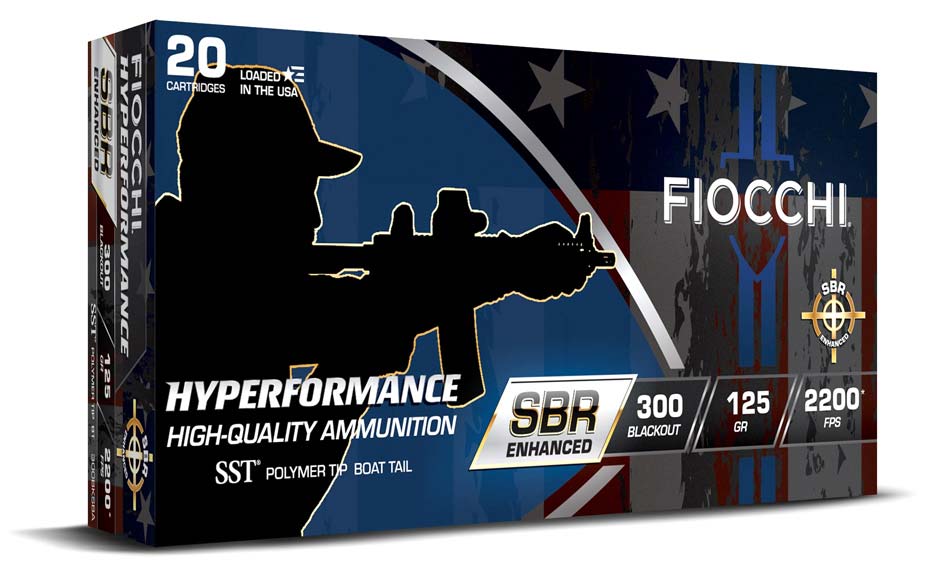 At the 2025 SHOT Show, I photographed Fiocchi Hyperformance SBR Enhanced ammunition displayed prominently in its sleek packaging. The photo highlights the ammunition’s premium design, with boxes labeled for .223 Remington, .300 Blackout, and .308 Winchester. The bullets, including the 77-gr. Sierra Match King and 125-gr. SST, are arranged nearby for closer inspection, emphasizing their advanced engineering. Informational graphics detail features like 100% powder burn rates and suppressor compatibility. Attendees are seen engaging with Fiocchi representatives to learn about the ammunition’s low-light and tactical advantages. Bright exhibit lighting enhances the sleek presentation of this groundbreaking ammunition line.